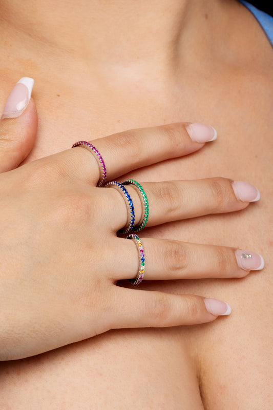 Colored stones ring 